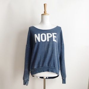 Karma Nation Blue Nope Sweatshirt Size Medium